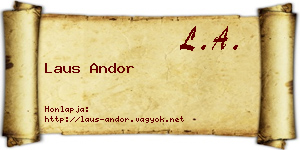 Laus Andor névjegykártya